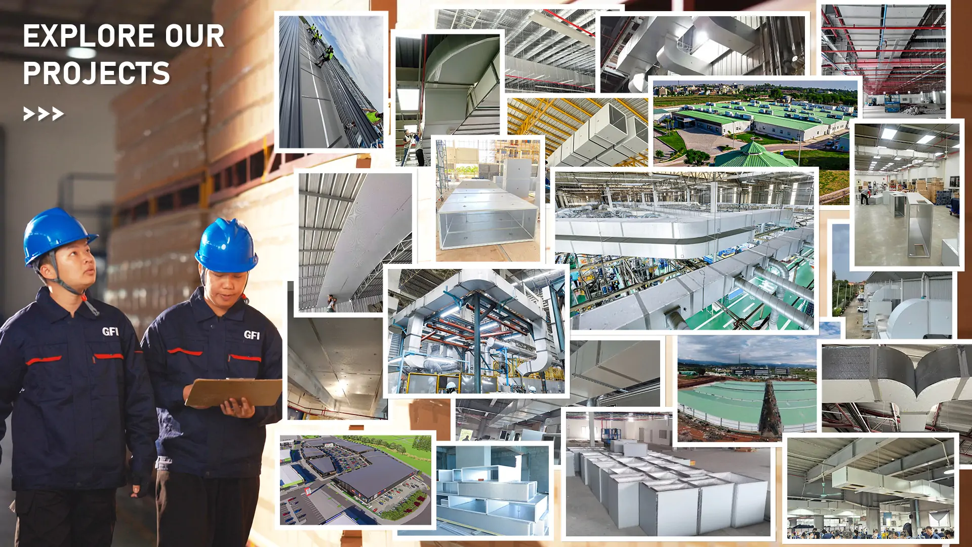 GFI pre-insulated duct and thermal insulation board projects