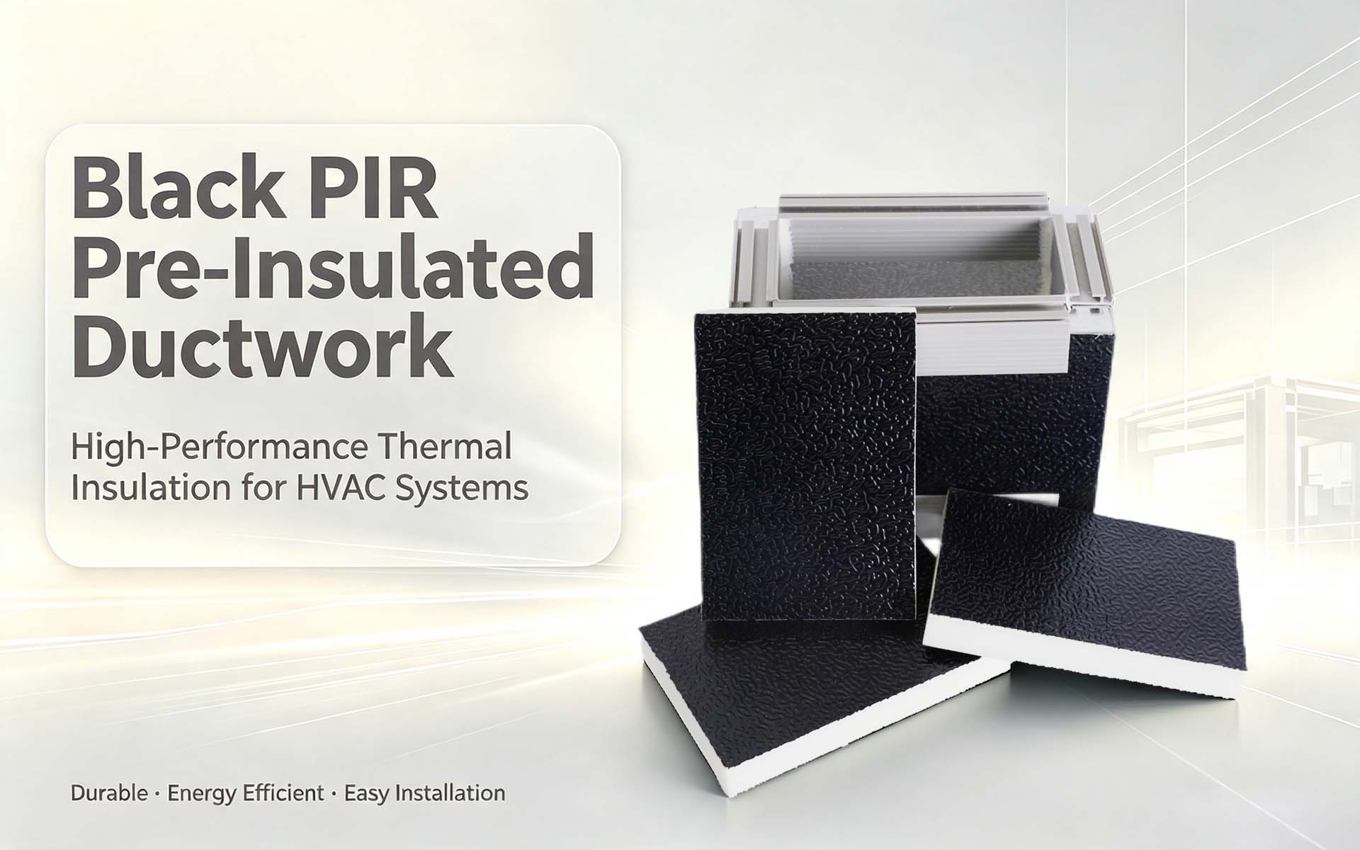 Black PIR Pre-Insulated Ductwork