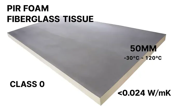 PIR Foam Thermal Insulation Board With Fiberglass